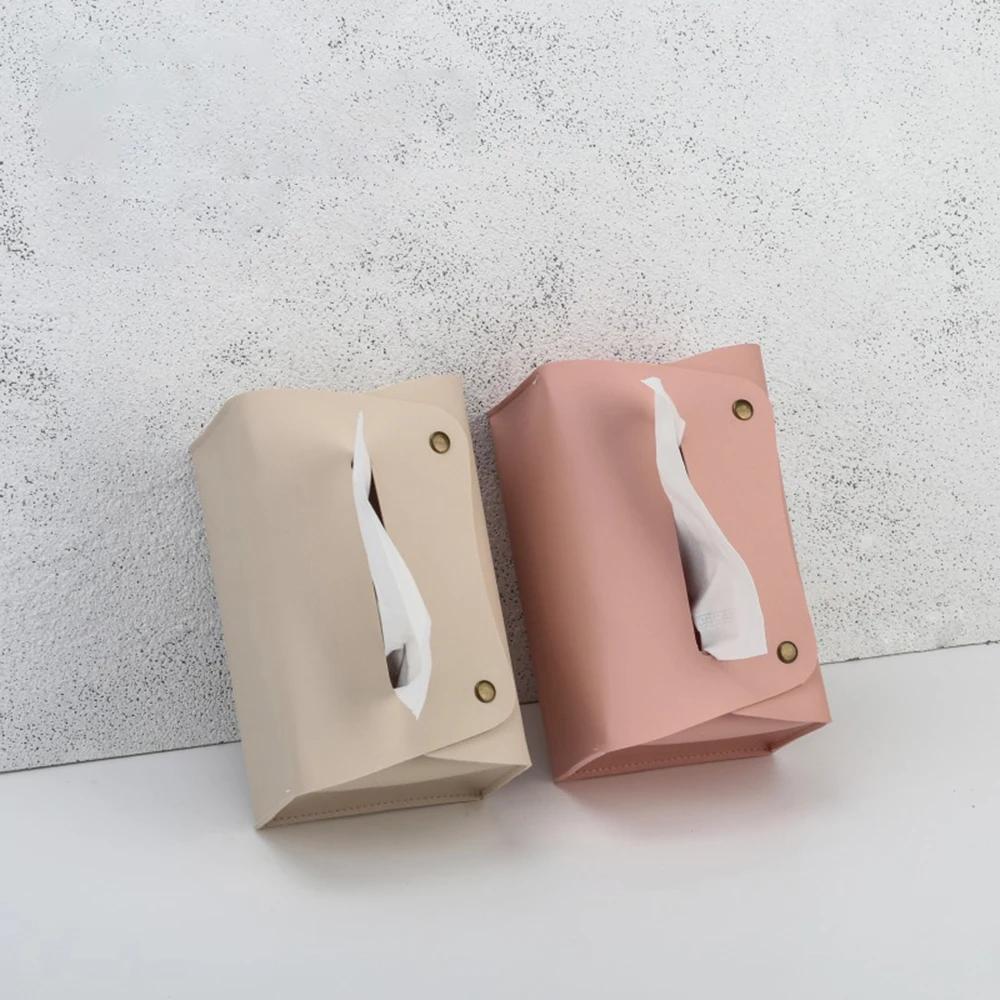 Household Pu Leather Tissue Box, Desktop Decoration, Suitable for Dining Room, Living Room, Kitchen, Tissue Storage Box