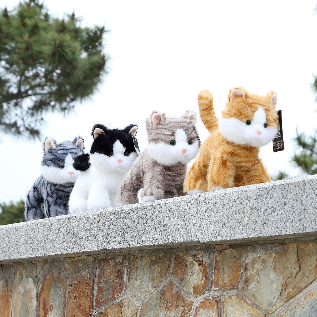 Süßer Orange Grau Blau Gelb Katze Plüschtier Kinder Spielzeug Für Kinder und Babys Geschenk