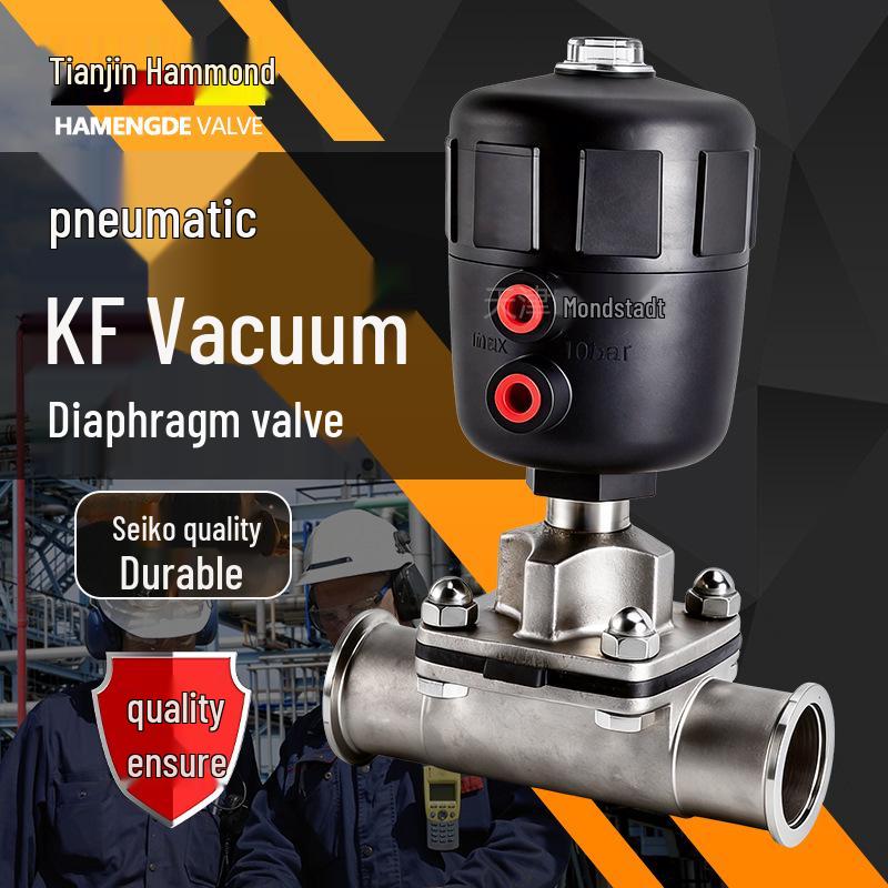 Hammond KF Pneumatic Vacuum Diaphragm Valve 316L G681W-16P Quick-Connect, available in KF16, KF25, KF40.