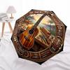 Guitar Craftsmanship Scene Pattern Umbrella, Portable and Foldable Design, 8 Ribs, a Casual Accessory for Halloween, Christmas, and Birthday Gifts.