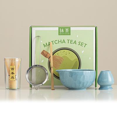 5 Stück Neues Keramik Japanisches Matcha Tee Set Wiederverwendbar Lebensmittelqualität Matcha Besen Set Bambusbesen Teelöffel Tee Sets