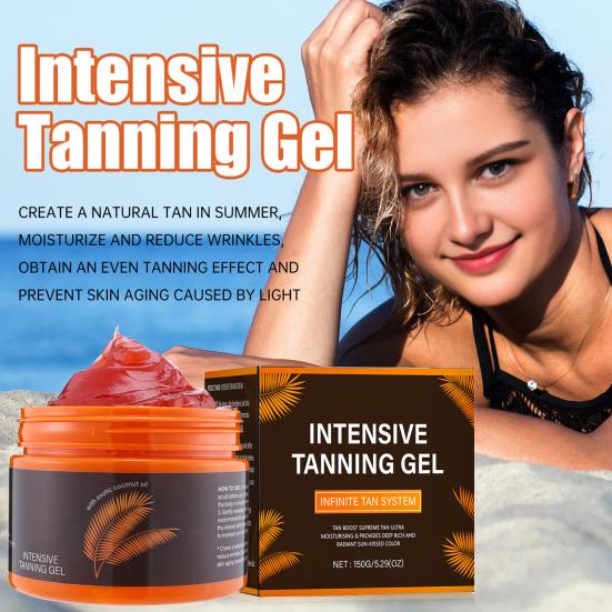 Přírodní krémový gel urychlující opálení 150 ml Intenzivní opalovací gel pro solária Venkovní Nemastný Krémový pro obnovu pokožky pro všechny typy pleti