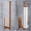 304 Stainless Steel Paper Holder Adhesive Wall Rose Gold Bathroom Kitchen Toilet Paper Towel Holder Tissue Roll Hanger Bar Rail