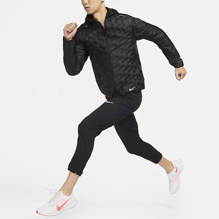 Nike FW21 Solid Color Hooded Long Sleeve Down Jacket Men Outerwear Black DD5668-010