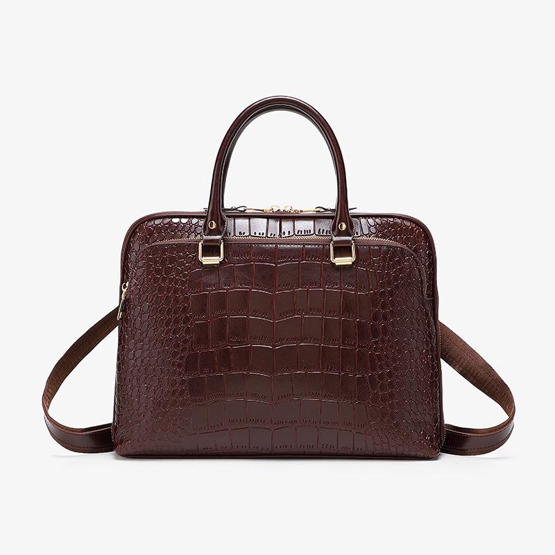 TS JYL laptop bag,Genuine Leather Women Handbag Fit 13 14 Inch Laptop Crossbody Shoulder Bag