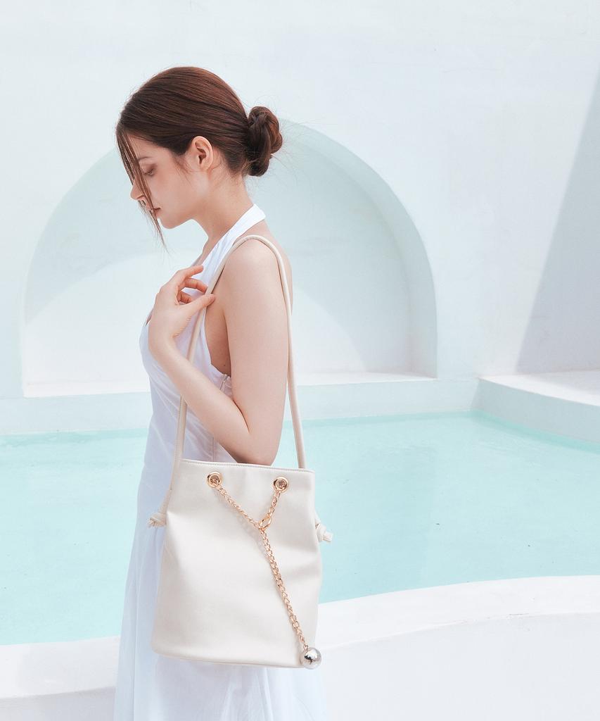 Badgigi Luna Bucket Bag, Cream
