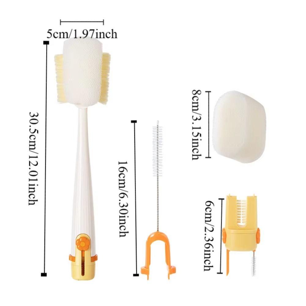 Five-In-One Bottle Cleaning Brush 360 Degrees Cup Lid Brush Multi-purpose Glass Cleaning Brush