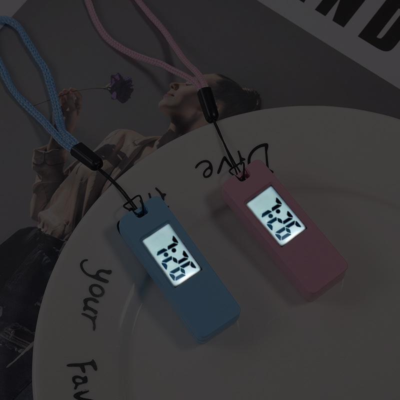 Luminous LED Keychain Pocket Watch Silent LCD Digital Display  Portable Mini Student Study Clock Keys Pendant Electronic Watch