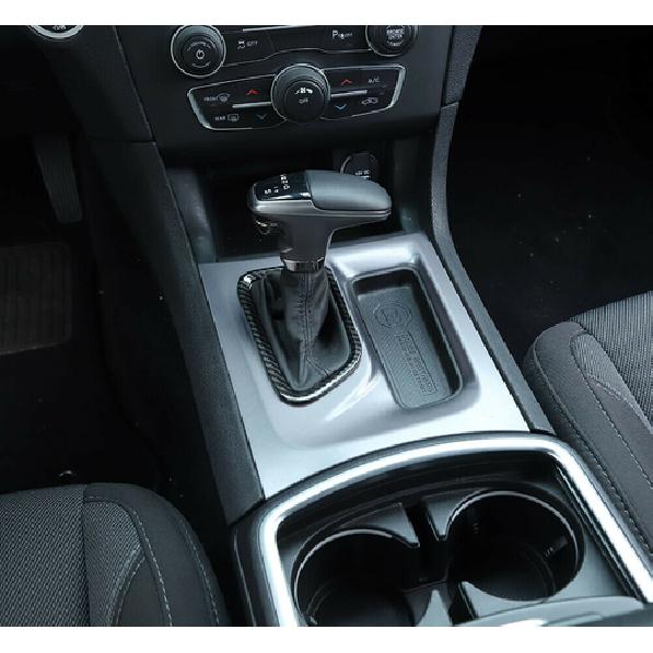 Kohlefaser ABS Innenraum Schalthebel Rahmen Verkleidung Abdeckung für Dodge Charger 2015+