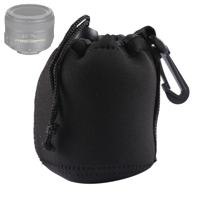 

Neoprene SLR Camera Lens Carrying Bag Pouch Bag with Carabiner, Size: 8x10cm(Black) чёрный