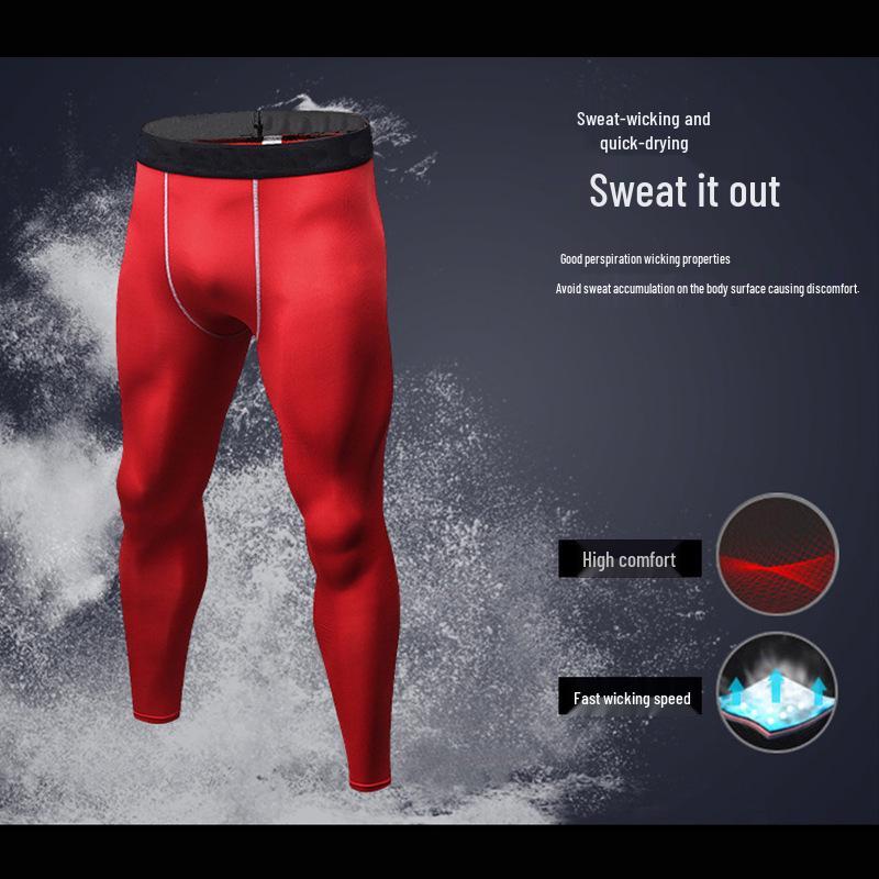 Pánské rychleschnoucí kompresní kalhoty: Vysoká elasticita pro basketbal a běh - Podzimní sportovní a volnočasové oblečení