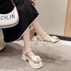 Women's 2025 Summer Fairy Style Platform Sandals with Bow and Pearls