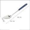 Silicone/Steel Handle Long Handle Spoon 304 Rustless Dinner Scoop Soup Ladle  Buffet Serving