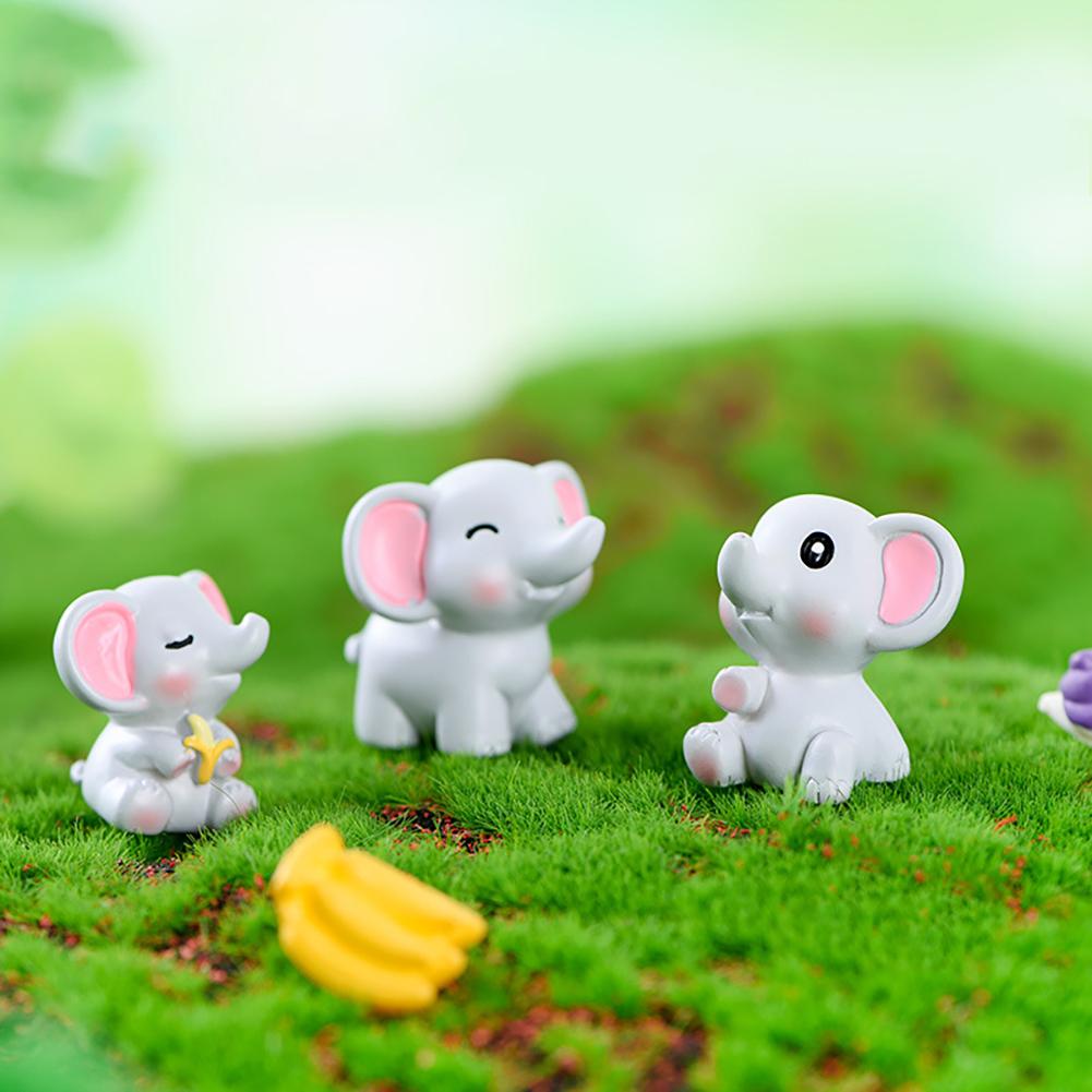 Niedliche Elefanten-Schreibtischornamente Kunstharz-Bastelarbeiten DIY Landschaftsgestaltung Dekoration Zubehör