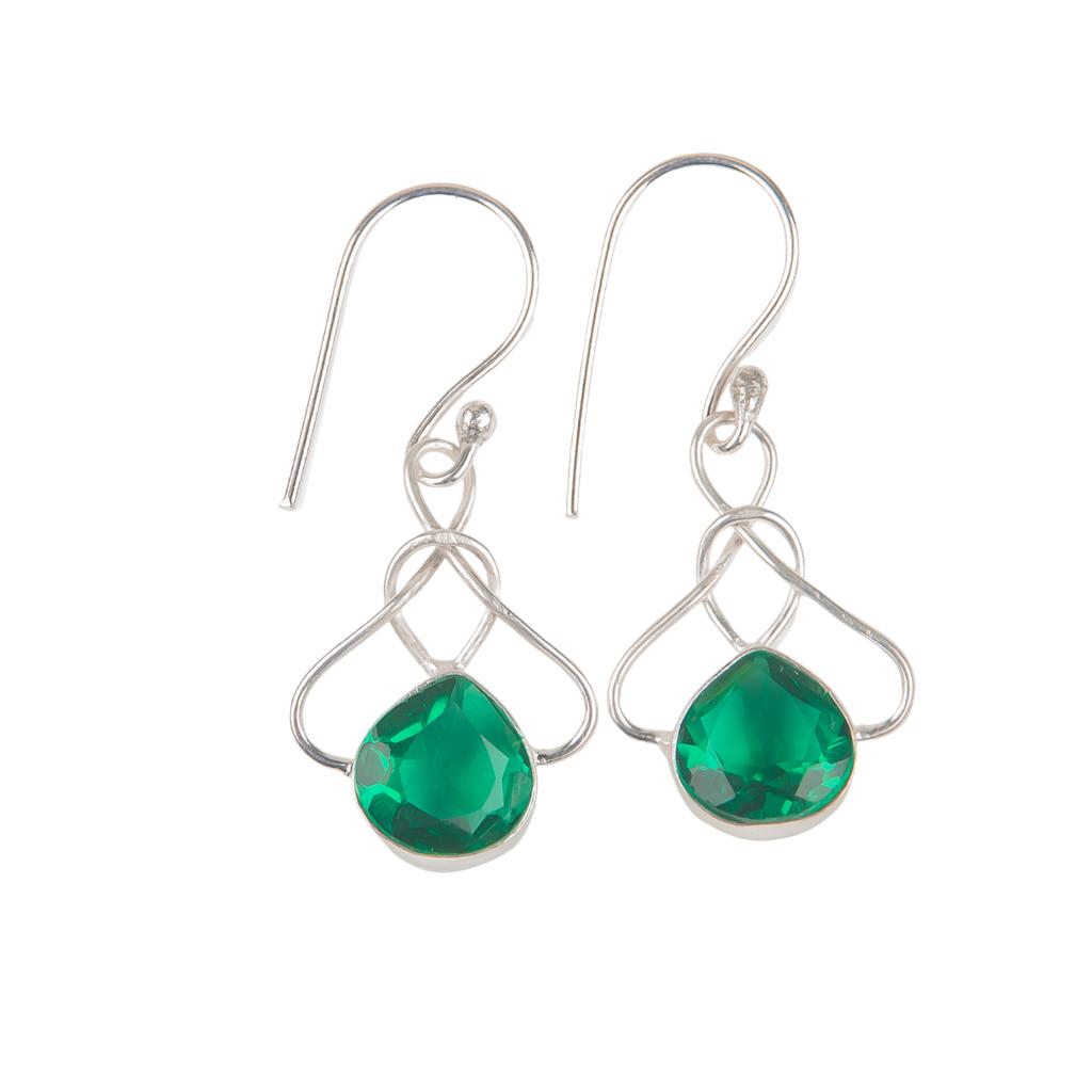 Chrome Diopside Gemstone 925 Sterling Silver Jewelry Handcrafted Earrings 1.50" EE-2-7