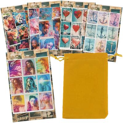 [Officially Imported, Limited Quantity] Lenormand of Memories | Lenormand Cards, 40-Piece Set [Includes Drawstring Pouch] | 62 X 100mm Black Cardstock