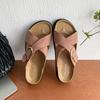 2025 Summer New Platform Sandals One Word with Buckle Sandals Fashion Korean Version Wear Birkenstock Large Size Sandals