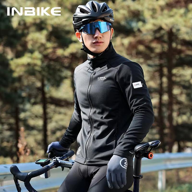 Fahrradanzug Set Herren Winddicht Fleece Thermojacke mit Trägerhose Winter Outdoor Fahrradkleidung Rennrad Mountainbike Kleidung