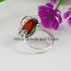 Carnelian Ring, 925 Sterling Silver Ring, Natural Gemstone Ring, Gift for Her, Anniversary Ring, Oval Sun Design Ring, Red Stone Ring