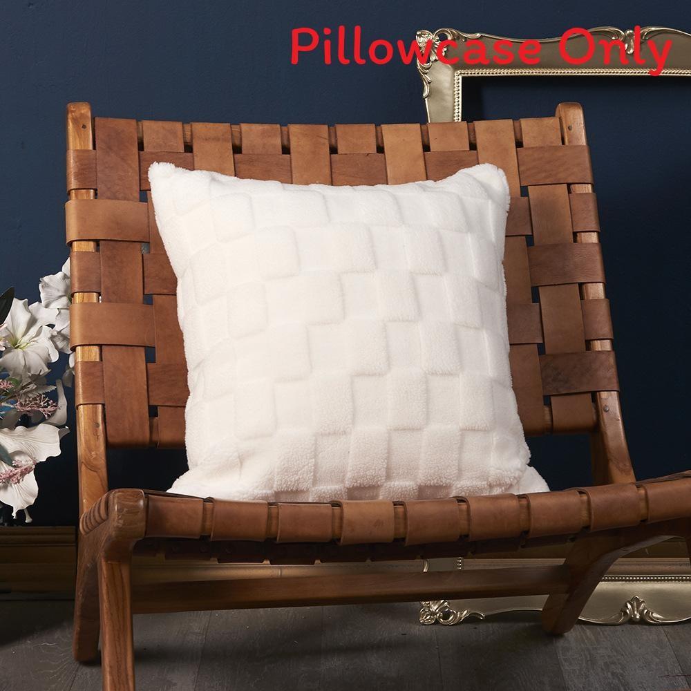 Pillowcase Only Luxurious Plush Square Cushion Cover For Sofa And Living Room With Invisible Zipper