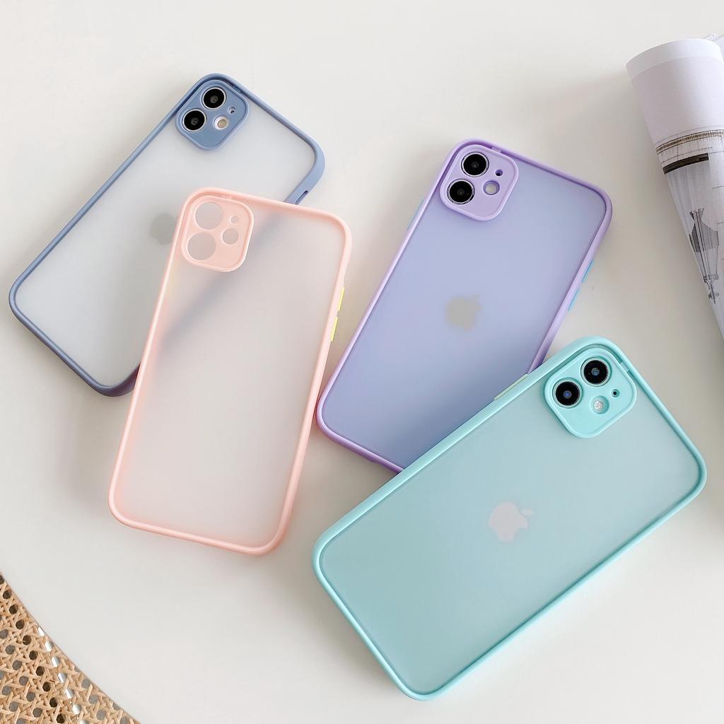 Phone Case For iPhone 14 15 13 12 mini 11 Pro X XR XS Max 7 8 Plus SE2020 Luxury Contrast Color Frame Matte Protective Case
