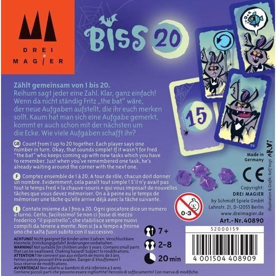 Jeu de carte - SCHMIDT SPIELE - Biss 20 - 3 cartes magiques - Transparent - 2 joueurs ou plus