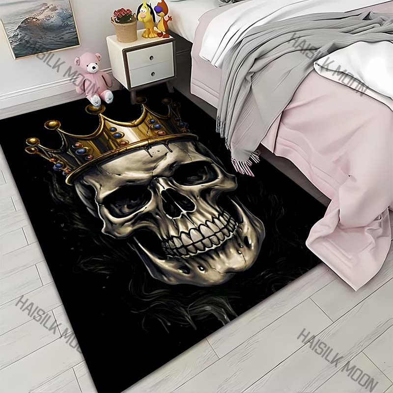 

Creative Skeleton King Pattern Carpet for Living Room Bedroom Bedside Floor Mat Cloakroom Kids Activity Area Rugs Large Size 40x60cm