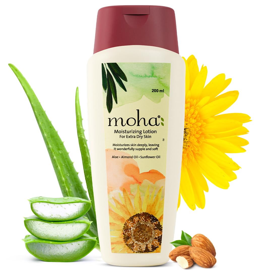 

Moha Moisturizing Lotion for Extra Dry Skin 200ml Pack of 1 | Deep Hydration Face & Body | Quick Absorbing, Non-Greasy, Ayurvedic Care
