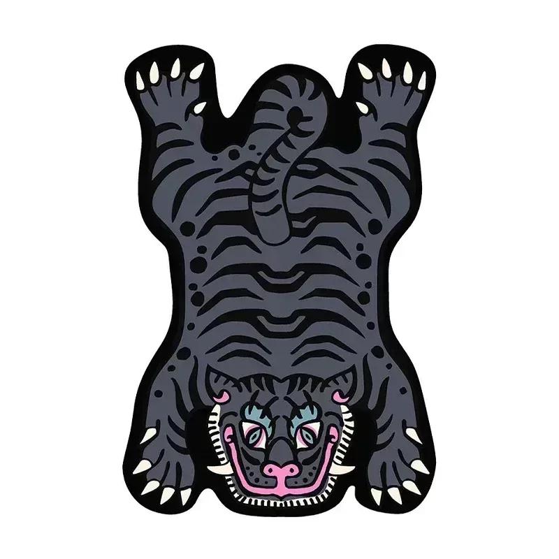 Bedroom Carpet Anti-slip Dirt-resistant Wear-resistant Living Room Rugs Tiger Interesting Pattern Home Decoration Floor Mat