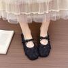 Fashion New Flat Shoe Fashion Lace Mesh Women Shoes Breathable Simple Retro Elegant Sandals Classic Temperament Exquisite Mary Jane 2025