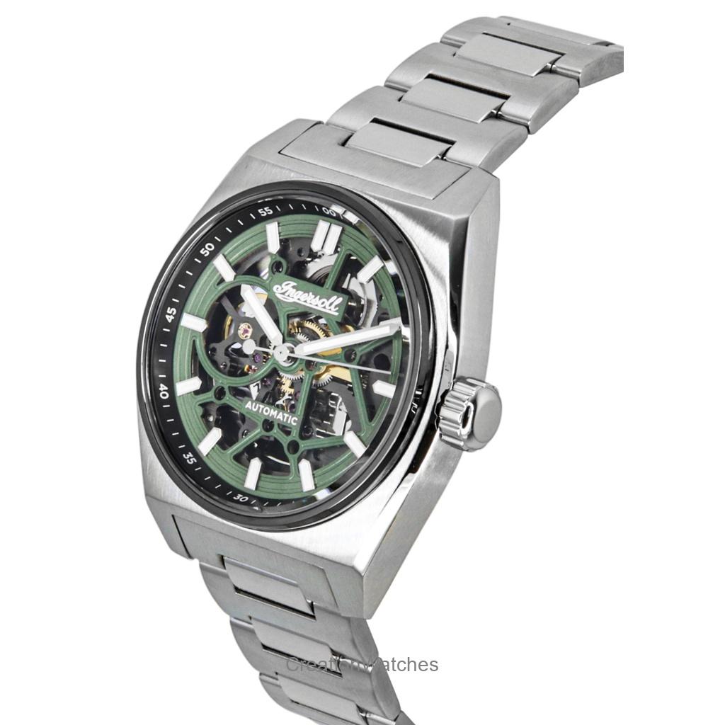 Ingersoll Vert Stainless Steel Green Skeleton Dial Automatic I14304 Men's Watch