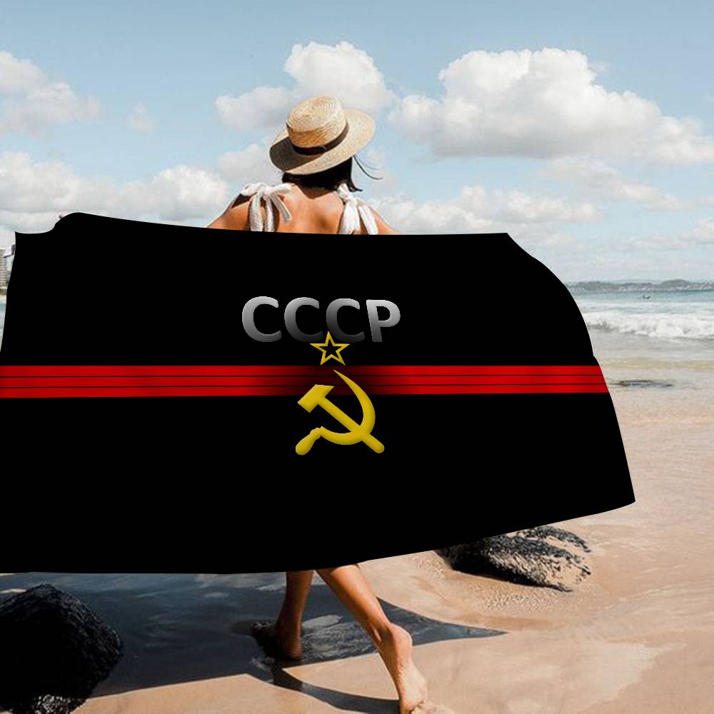 CCCP USSR Soviet Microfiber Printed Beach Towel Mountain Climbing Yoga Beach Swimming Running Absorbent Soft Towel