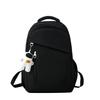New student schoolbag, girls' large-capacity weight reduction, light solid color simple junior high school backpack