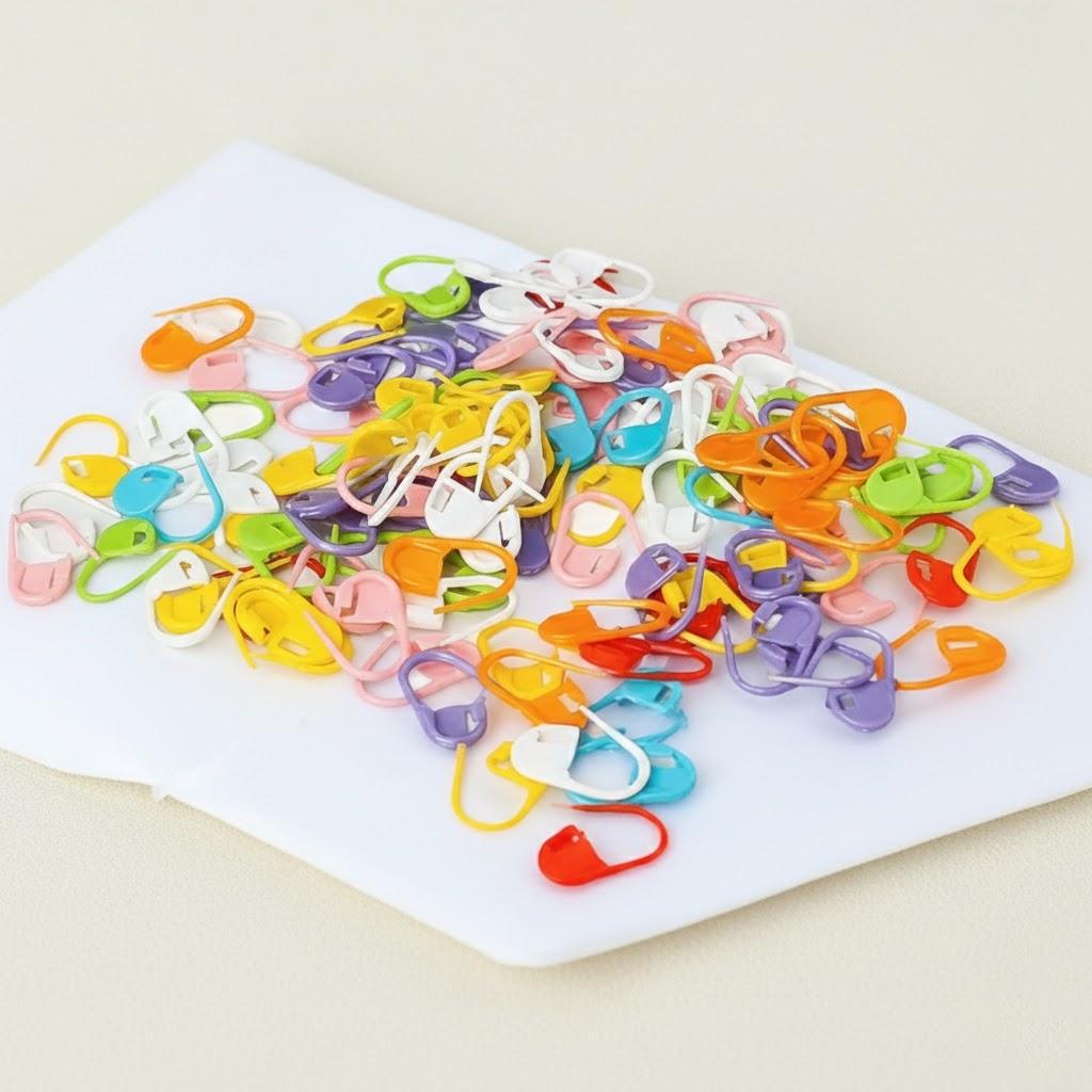 

100Pcs Colorful Plastic Marking Buttons Knitting Wool DIY Sewing Crafts Anti Unraveling Pins Handmade Accessories