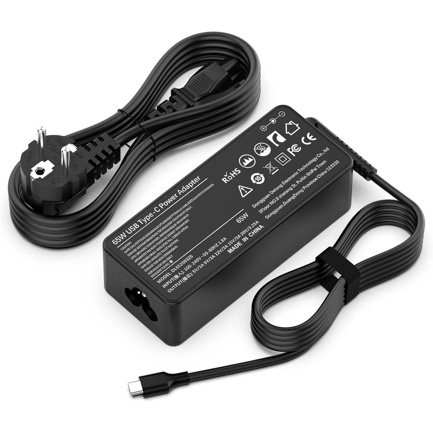 

Зарядное устройство для 65 Вт ноутбука Lenovo Type-C Thinkpad T480 T480S T490 T490S T495 чёрный