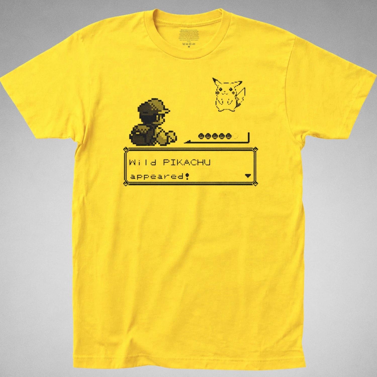 Pokemon Battle T-SHIRT yellow gb blue red gameboy ash pikachu videogame rpg new XS