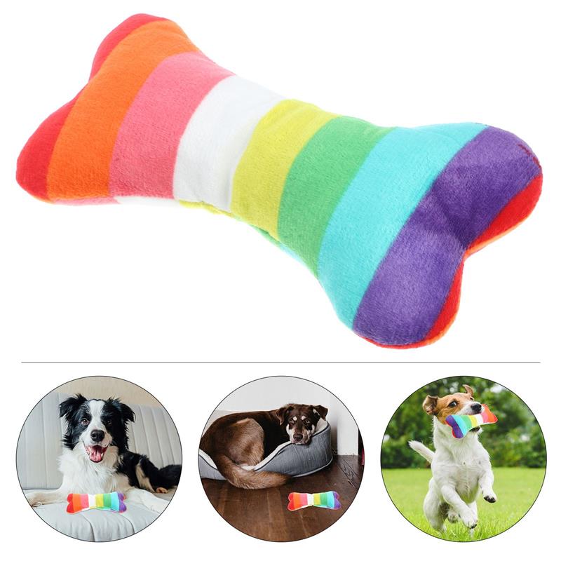 

Colorful Bone Durable Dog Chew Teeth Grinding Molar Squeaky Interactive Plaything bone Large Medium Small Puppy Pet supplies 15.00X7.30X4.00CM