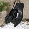 Slim Heels Fashion Stunning Tender Sandals For Women Spring Summer High-End Attractive Pointed Toe Cap Bow High Heel Sandals