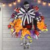 Holiday Decorations Horror Party Outdoor Decorations Halloween Skull Door Hanging Simulation Flower Wreath