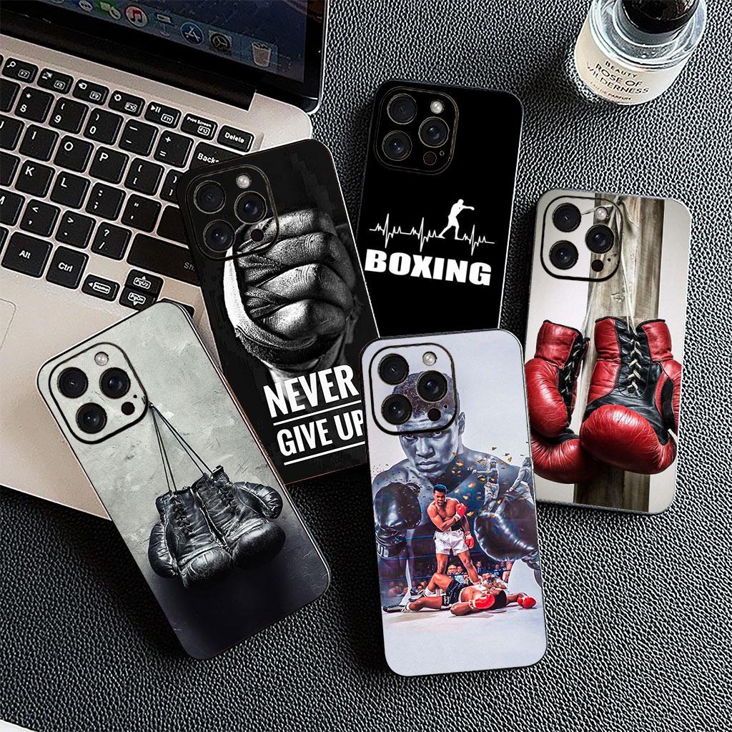 Strong Boxing Gloves Kickboxing Casing Phone Cover for Apple iPhone 16 15 14 11 Pro Max 7 8 Plus SE2 SE3 SE 2022 2020 Case