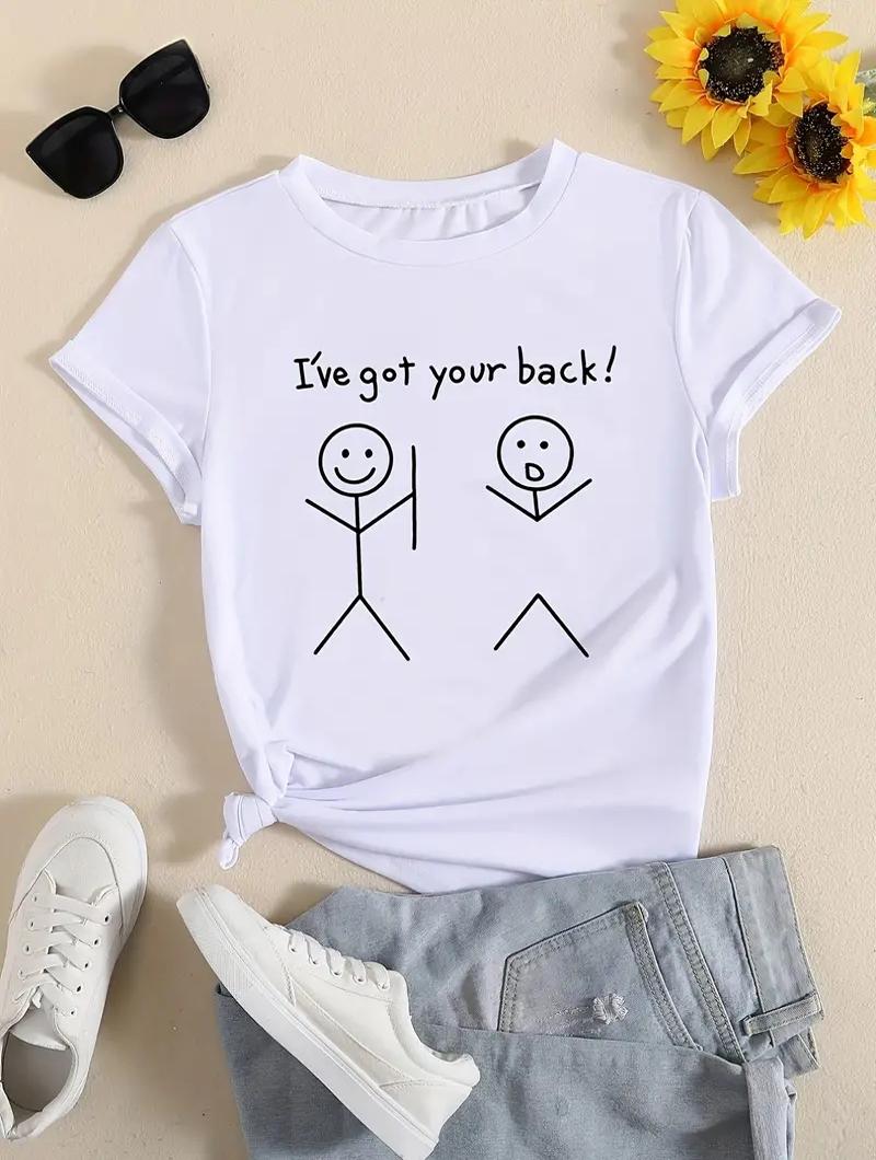 

Класична та повсякденна жіноча біла бавовняна футболка з ніжним принтом S