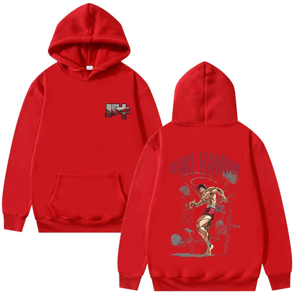 Japanese Anime Baki The Grappler Graphic Hoodie Baki Hanma Hooded Sweatshirt Men Women Casual Oversized Fleece Cotton Pullover