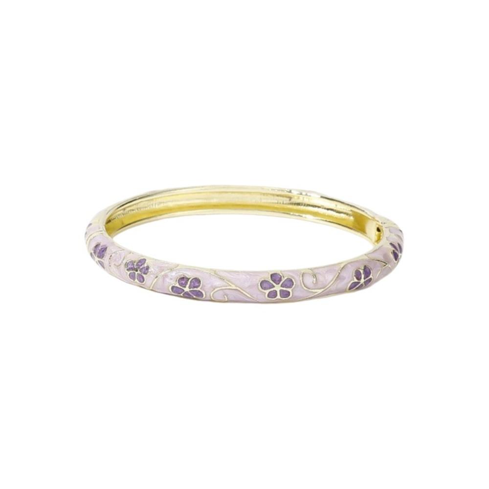 Enamel Flower Bangle Colorful Women's Hand Bracelet Vintage Cloisonne Bangle  Jewelry Gifts