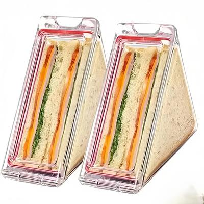 1 Stück tragbarer dreieckiger Sandwich-Behälter Acryl wiederverwendbare Sandwich-Boxen und Lunch-Keilboxen mit Deckeln für Kinder