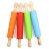 Silicone Christmas Rolling Pins for Kids, Non-stick Surface and Comfortable Wood Handles for Baking Bakery Accessories