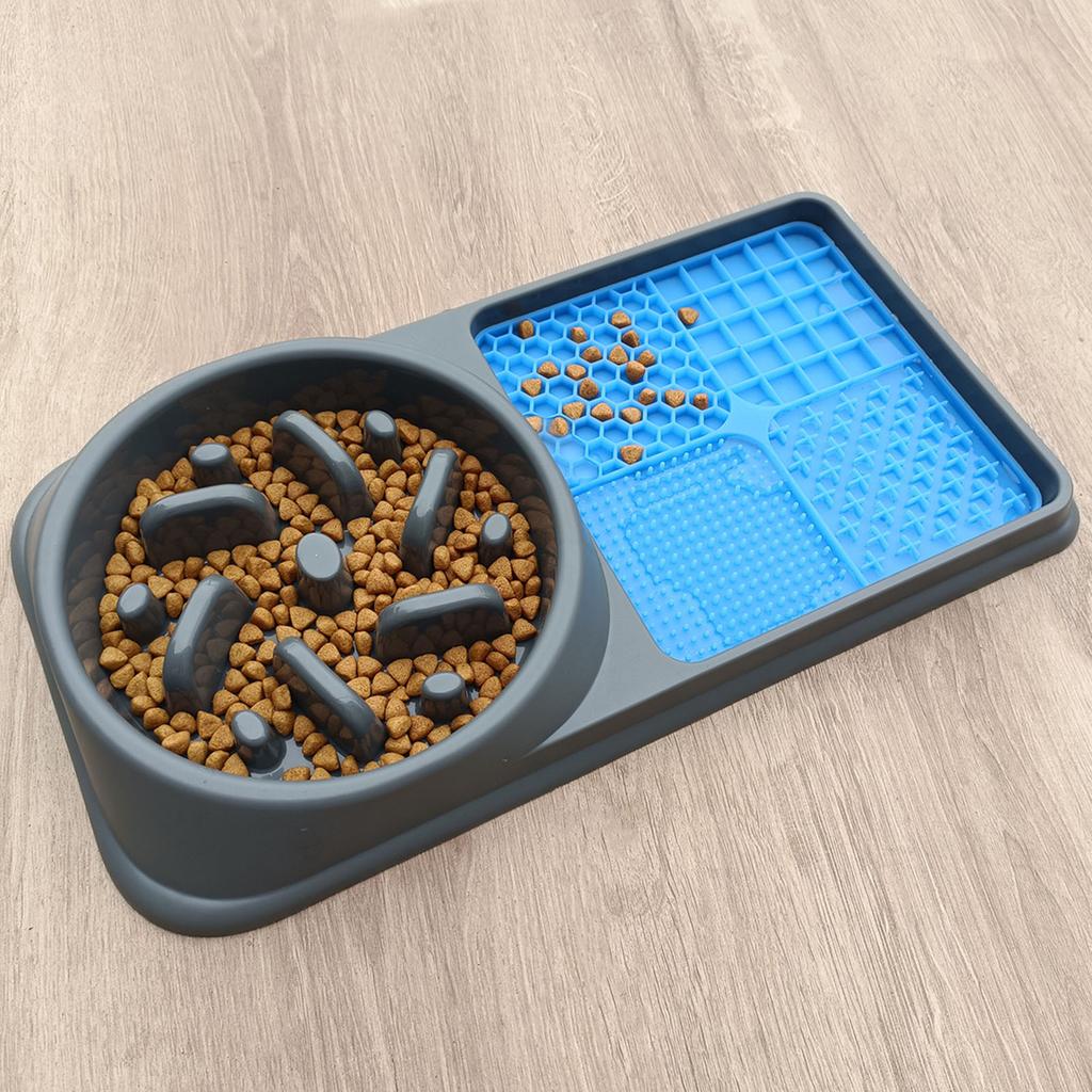 2 In 1 Slow Feeder Dog Bowls and Licking Mat Avoid Choking Tip Proof Antislip Bottom Dog Food Bowl