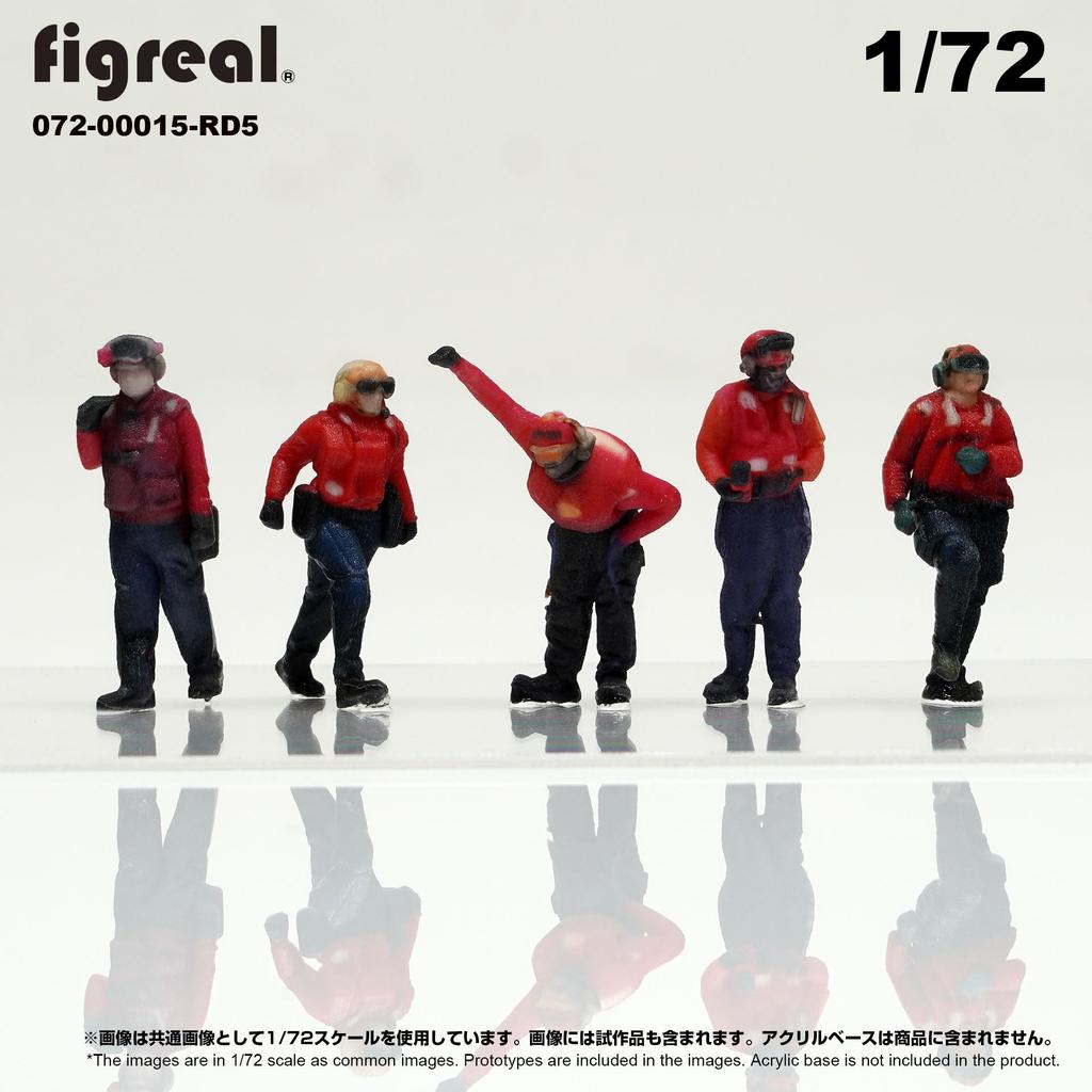 figreal 1/72 U.S. NAVY (1) RD5 5-Piece Pre-painted Figure Deck Worker U.S. Navy Flight Deck Crew Rainbow Gang Red