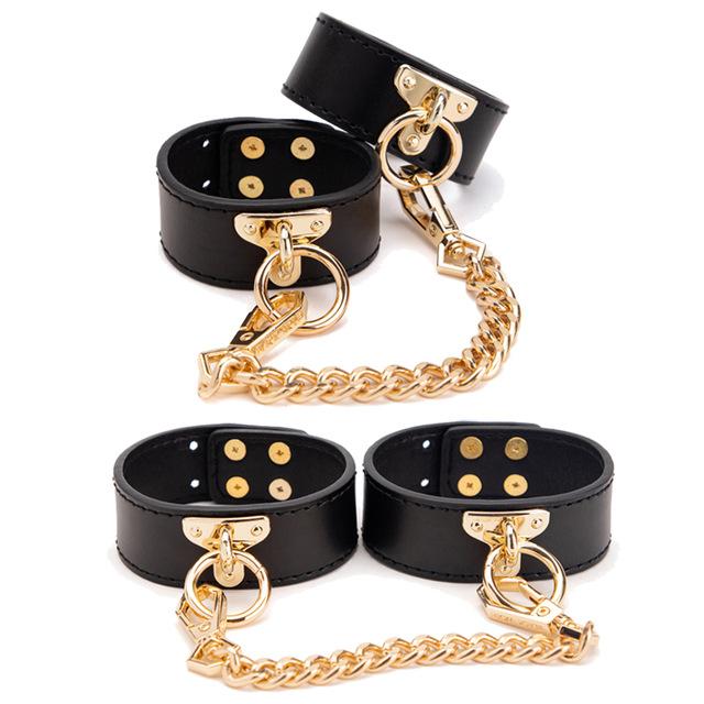 Kits For Bondage Collar Genuine Leather Neck Restraint With LeashErotic Sex Toys For Women Couple Adult Games Sex Product