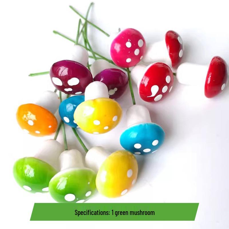 Mini Foam Mushroom with Wreath Wire - Christmas Decoration Prop