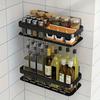 Punch-free Bathroom Shelf Shelves Wall Mounted Shampoo Storage Rack For Kitchen Holder Square Aluminum Bath Organizer Accessorie